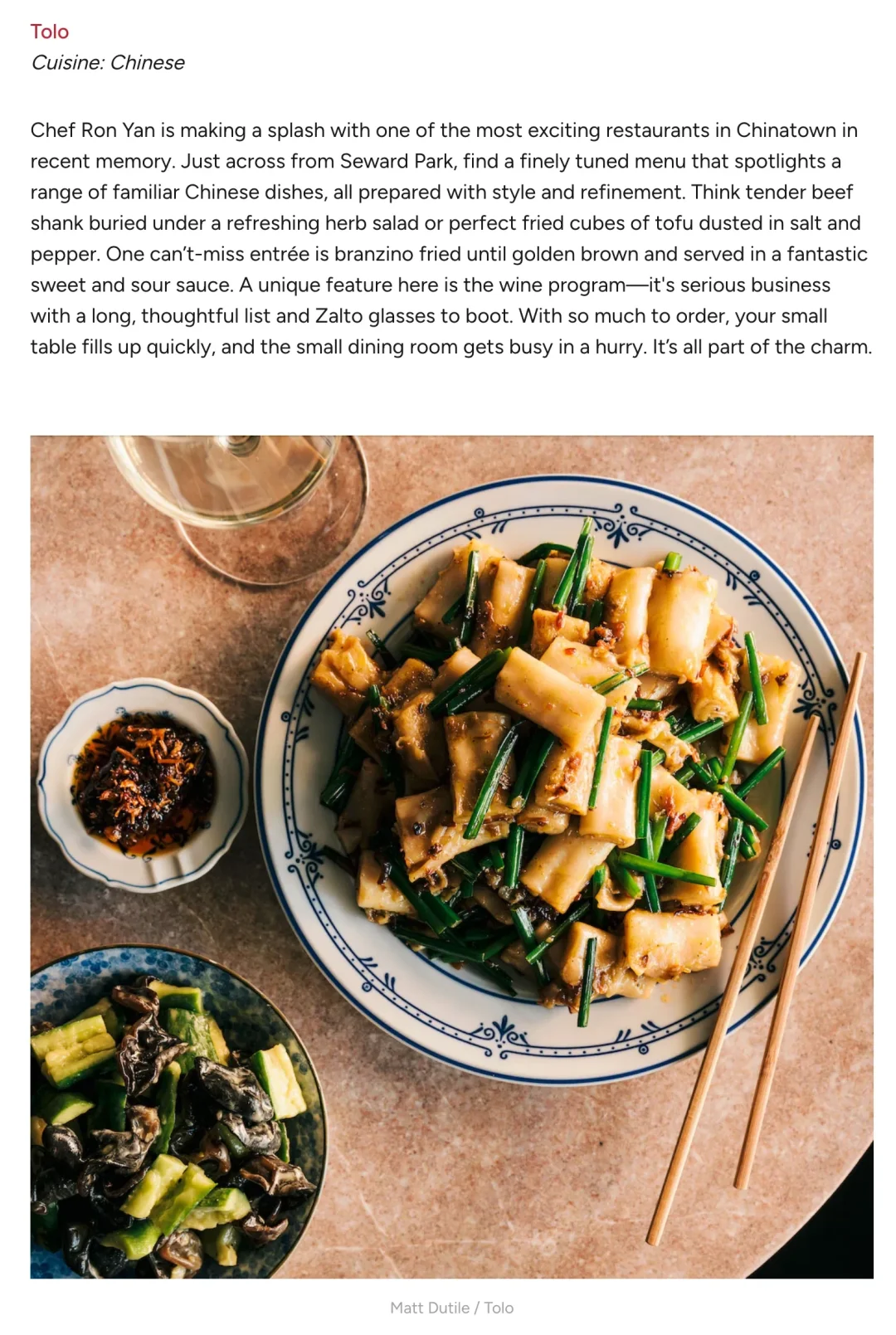 Michelin New York Guide Adds 8 New Entries, The Sole Chinese Restaurant Goes to This One