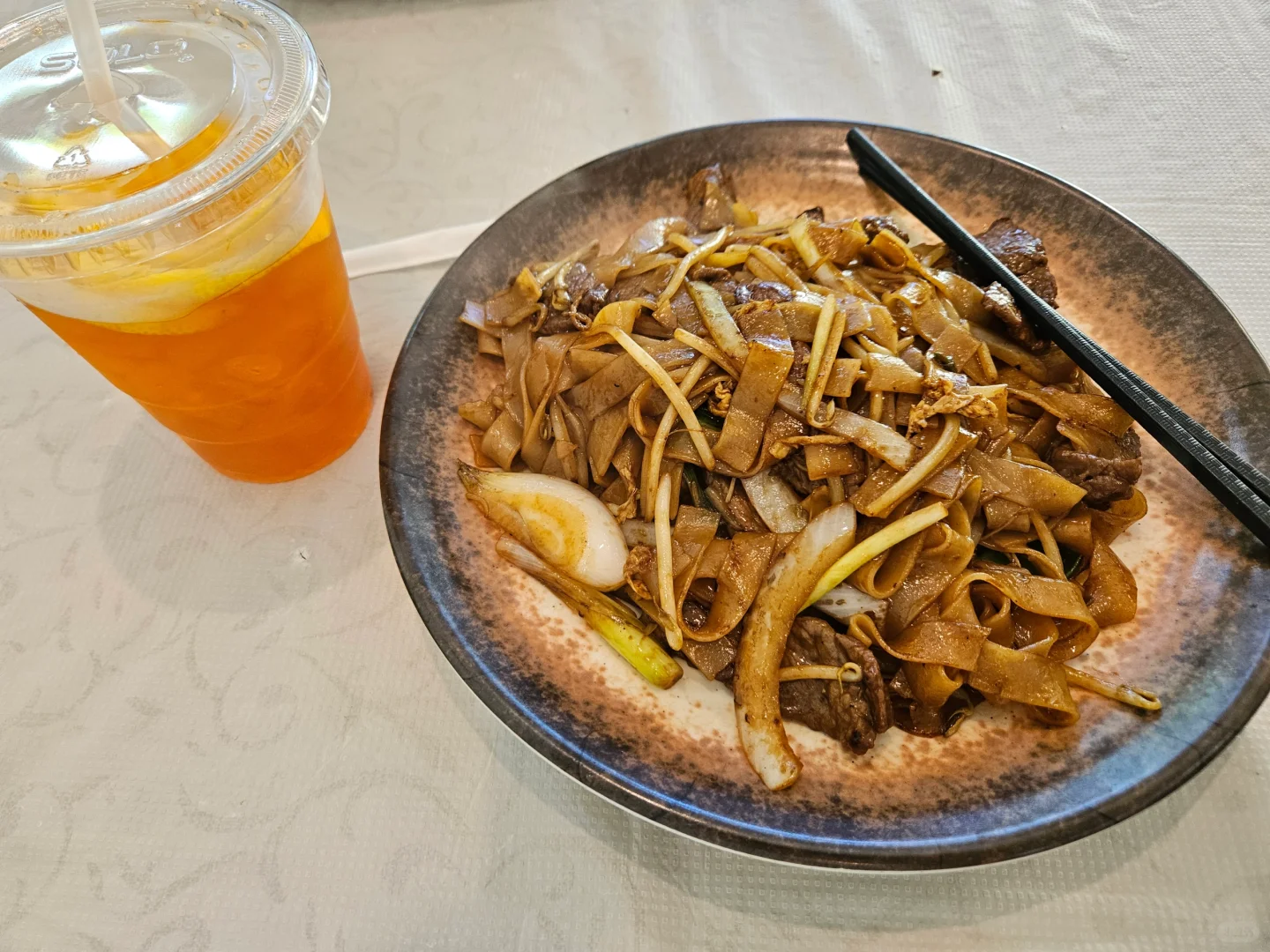 Stir-Fried Beef Ho Fun at Akari Express in Raleigh, North Carolina's RTP Area