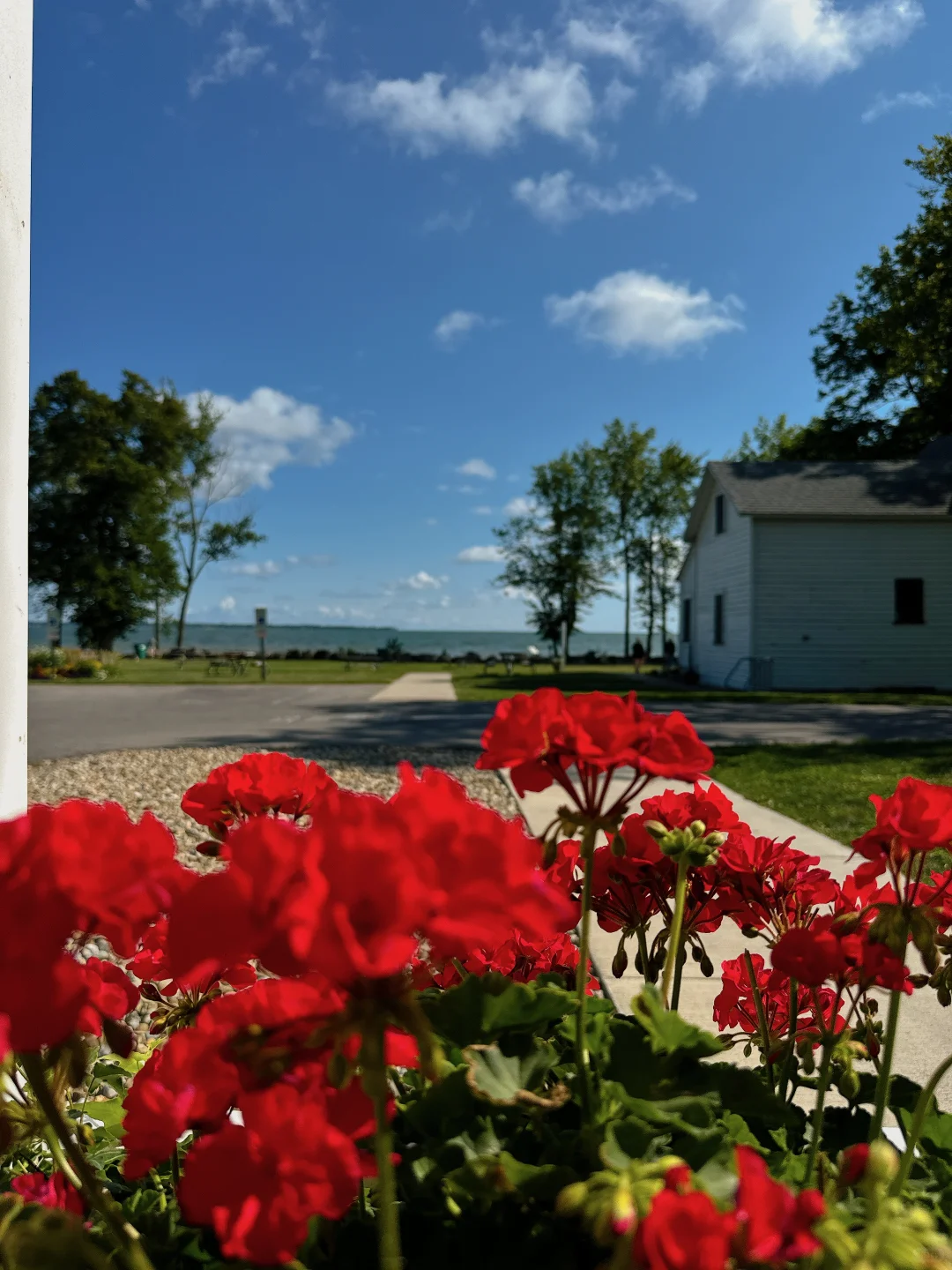 The Beautiful Lakeside of Lake Erie Beneath the Marblehead Lighthouse in Sandusky