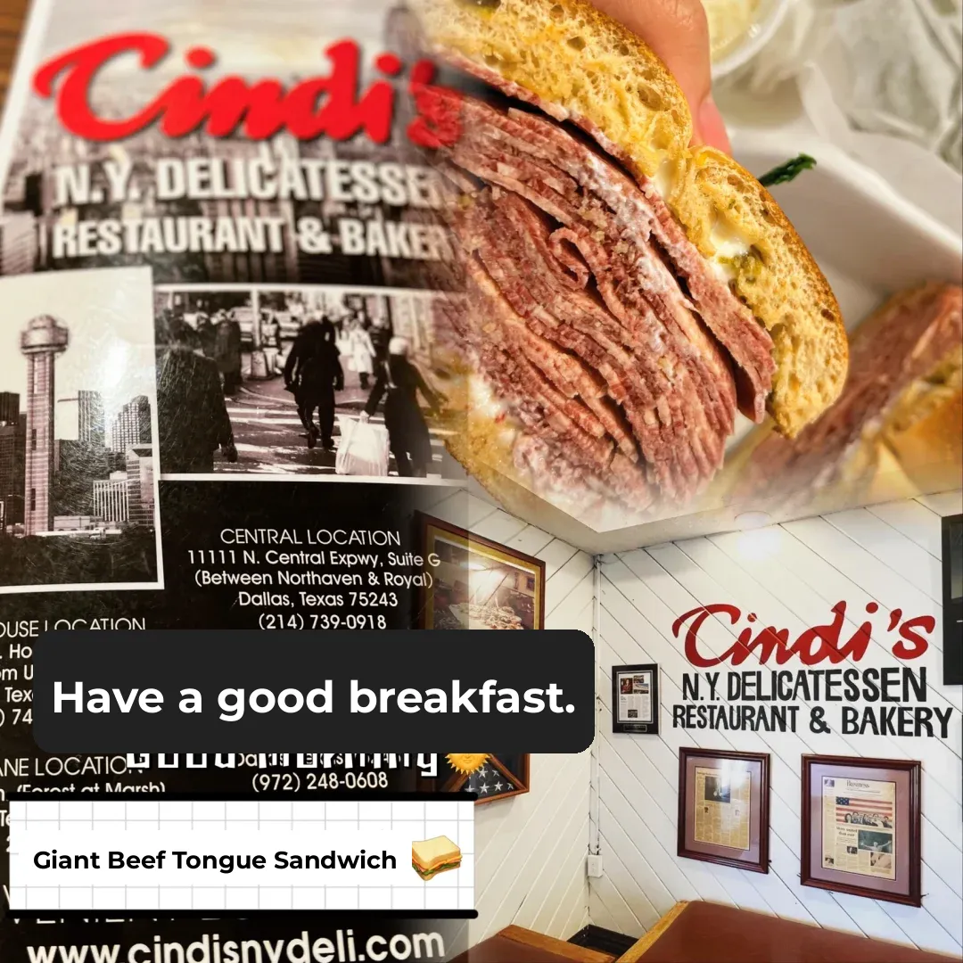 Start Your Dallas Morning with a Massive NYC-Style Beef Tongue Sandwich 🌞