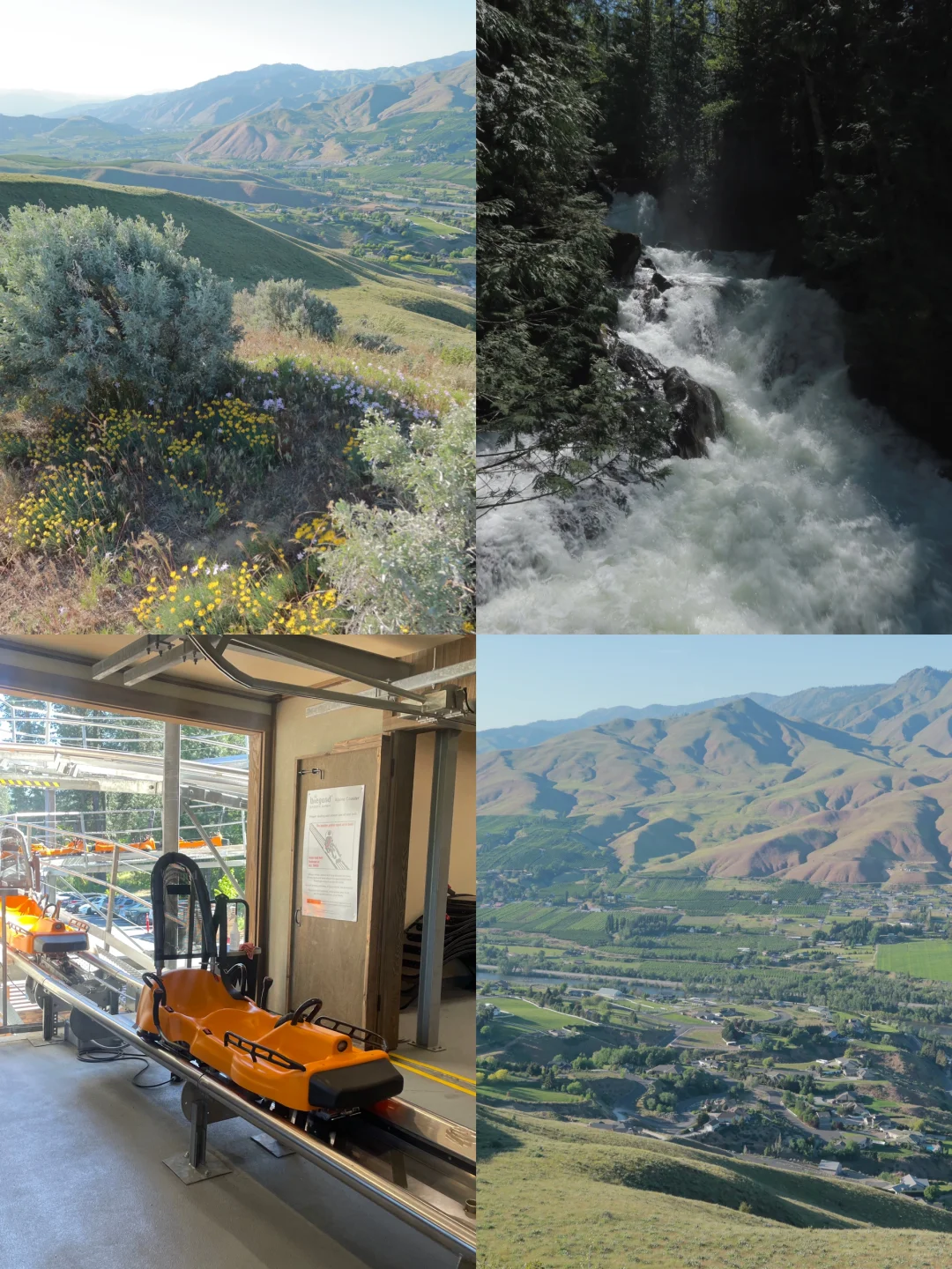 Seattle Area Adventures | German Town Roller Coaster Ride & Waterfall & Wildflowers