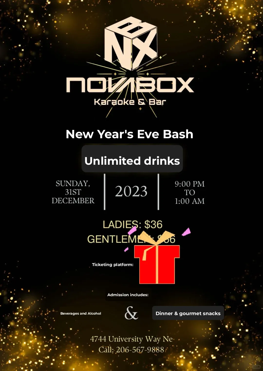 Seattle New Year's Eve: Novabox All-You-Can-Drink