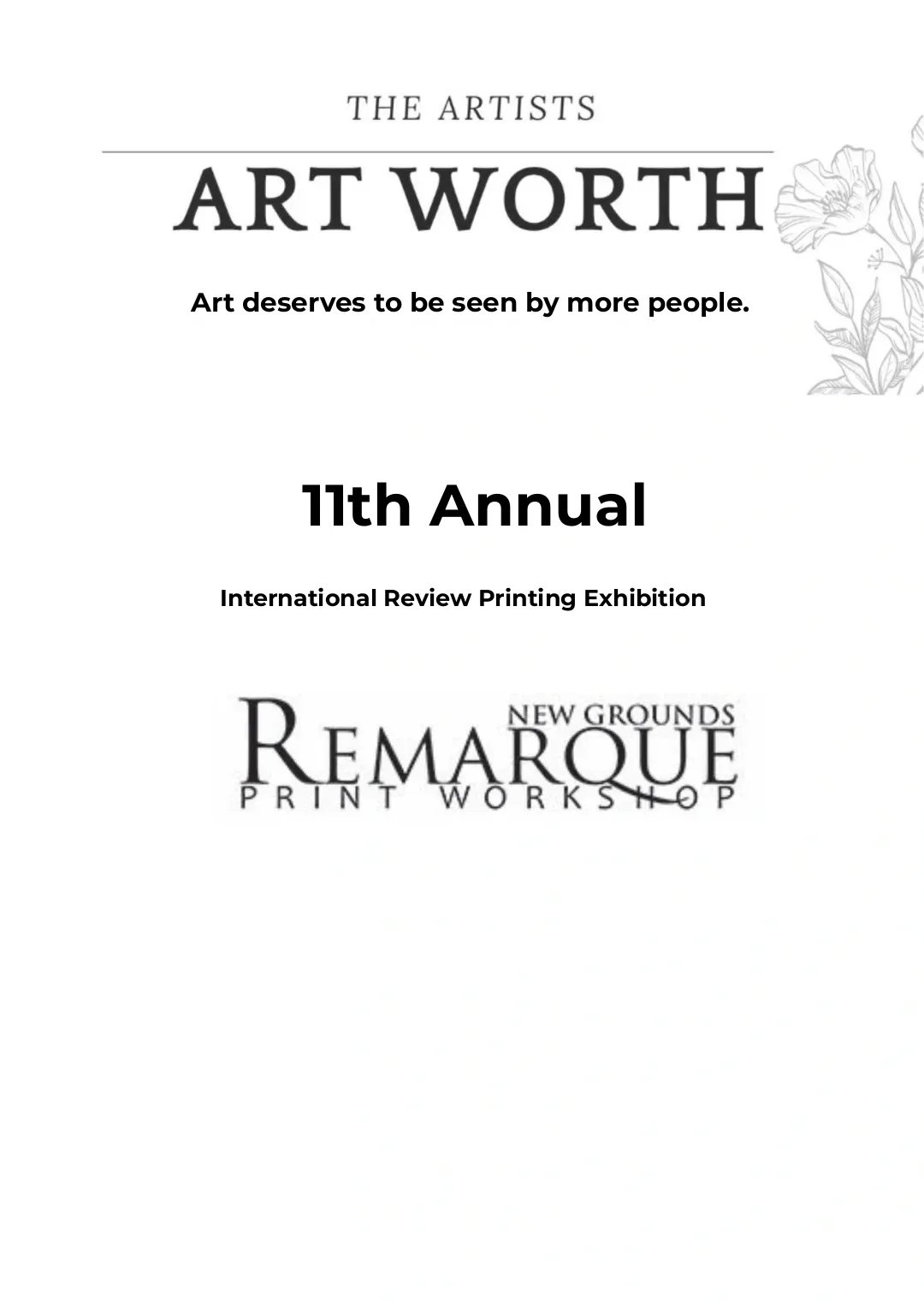 Call for Entries｜11th Annual International Juried Print Exhibition