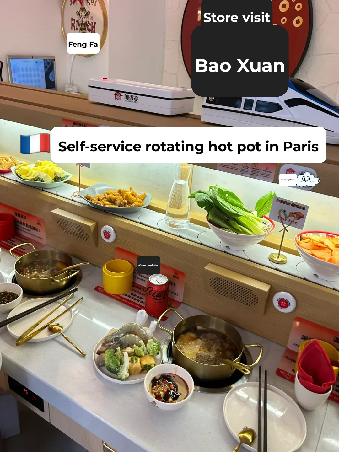 🇫🇷 Paris Now Has Adorable Self-Service Revolving Solo Hot Pot! 🍲🚄