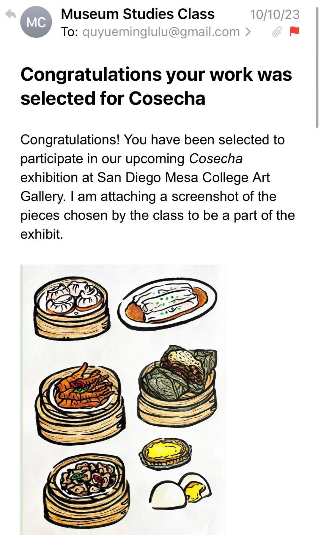 Selected for the Art Exhibition at San Diego Mesa College, California State University!