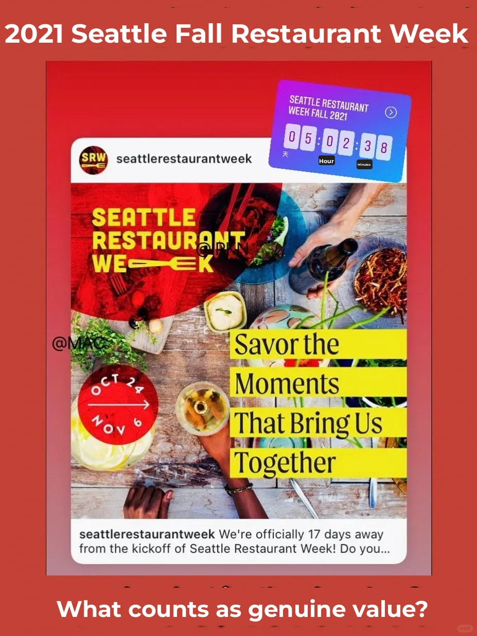 🍴2021 Seattle Restaurant Week Fall Edition: Love You, But It's Complicated