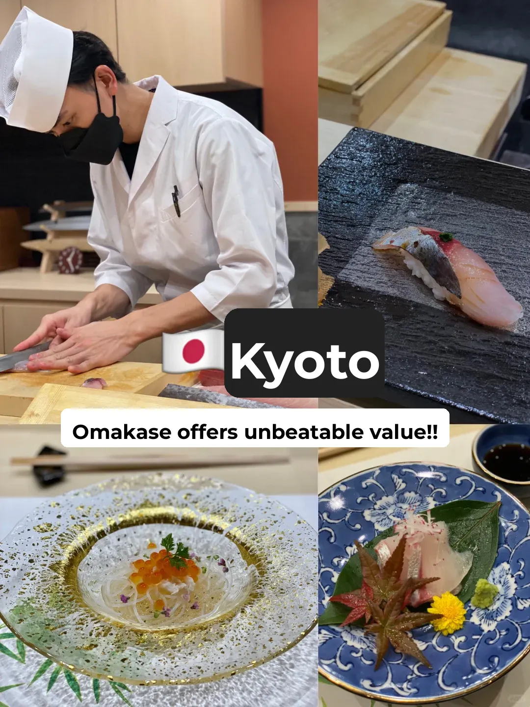 Omakase near Kyoto Station 🇯🇵! Super worth it under ¥500 per person 👍
