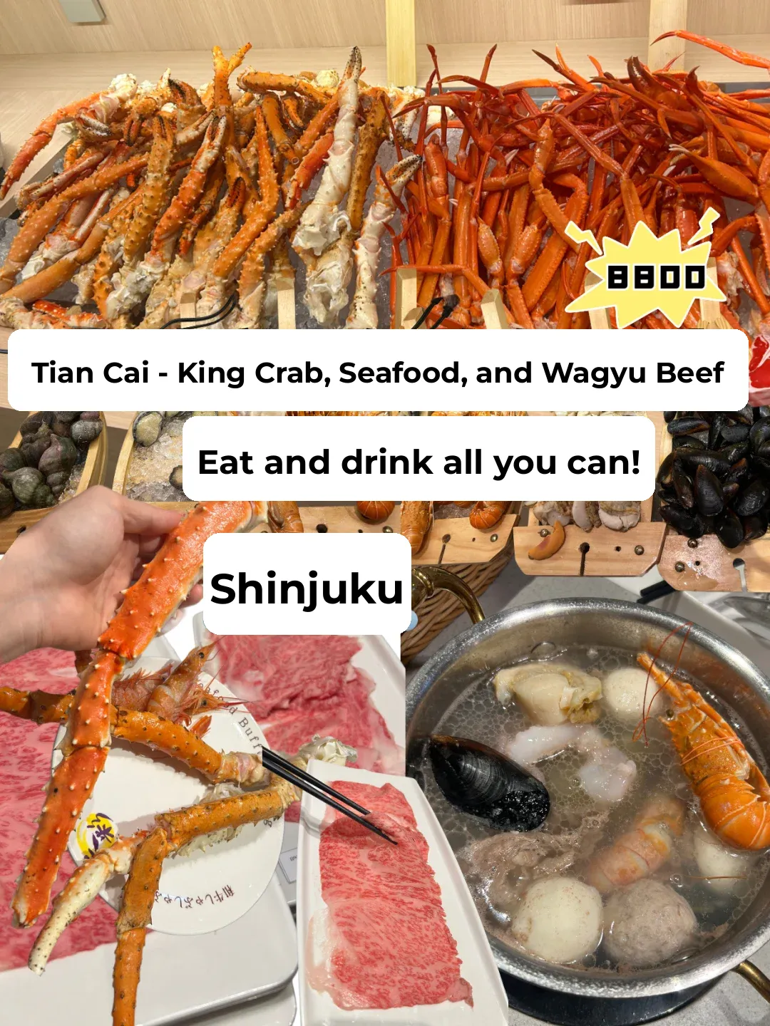 Shinjuku 🌊 All-You-Can-Eat King Crab, Seafood, and Wagyu Experience 🌊