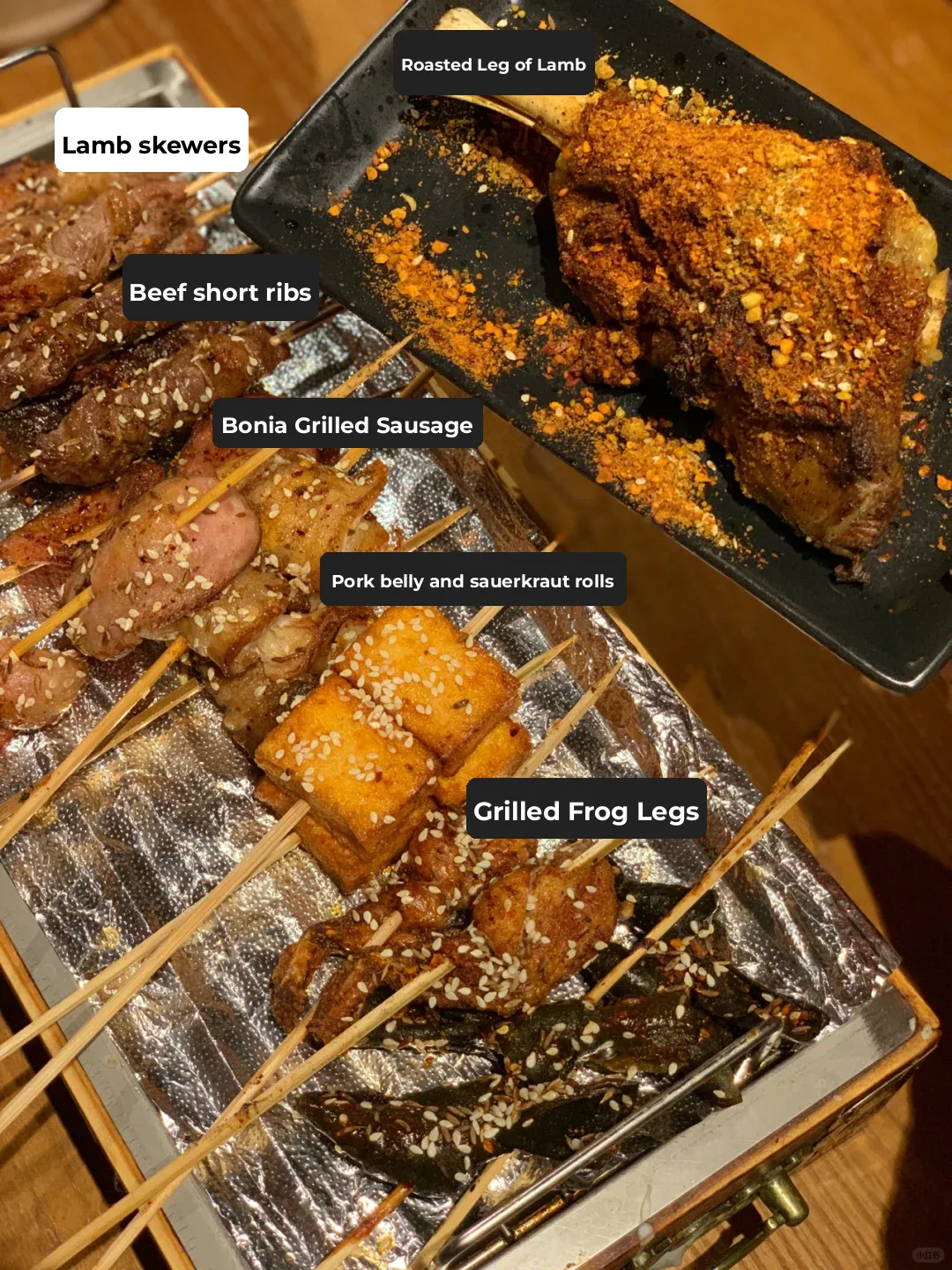 This BBQ in Seattle is absolutely lit! Every skewer is on point! 🔥