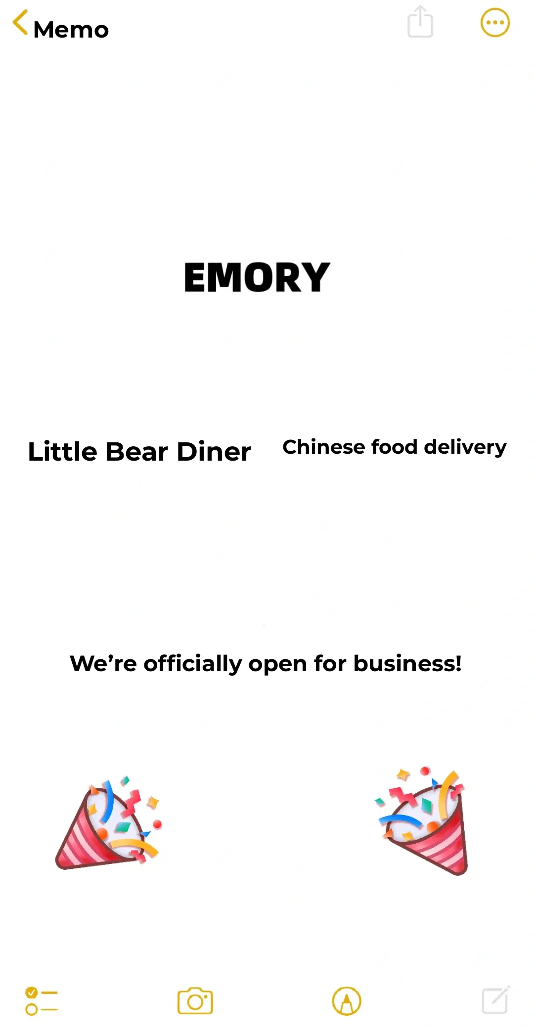 EMORY - Little Bear Canteen Delivery / Chinese Takeout (Direct Delivery)