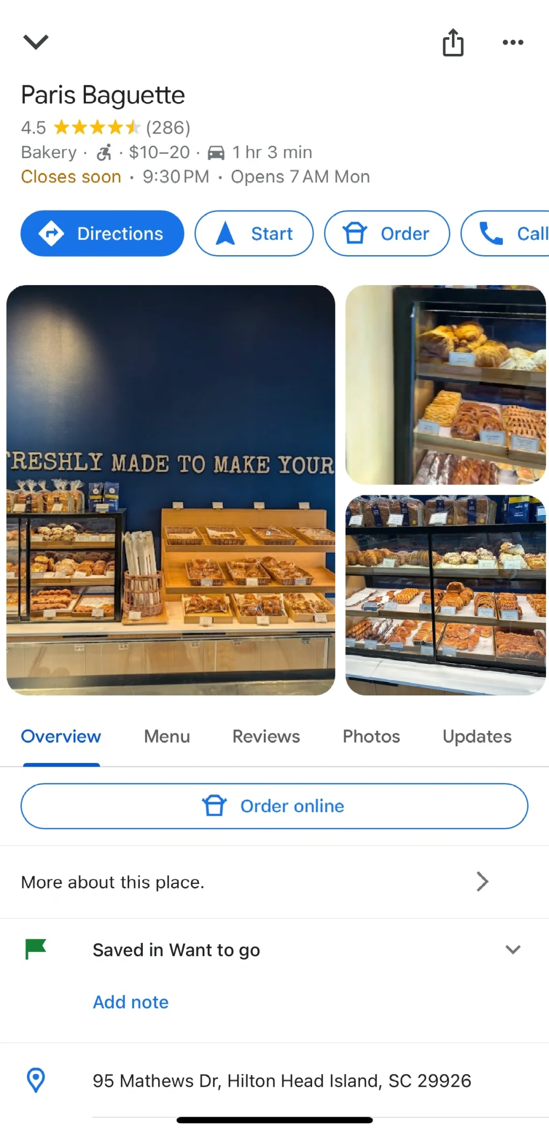 Hilton Head Has a Paris Baguette Bakery