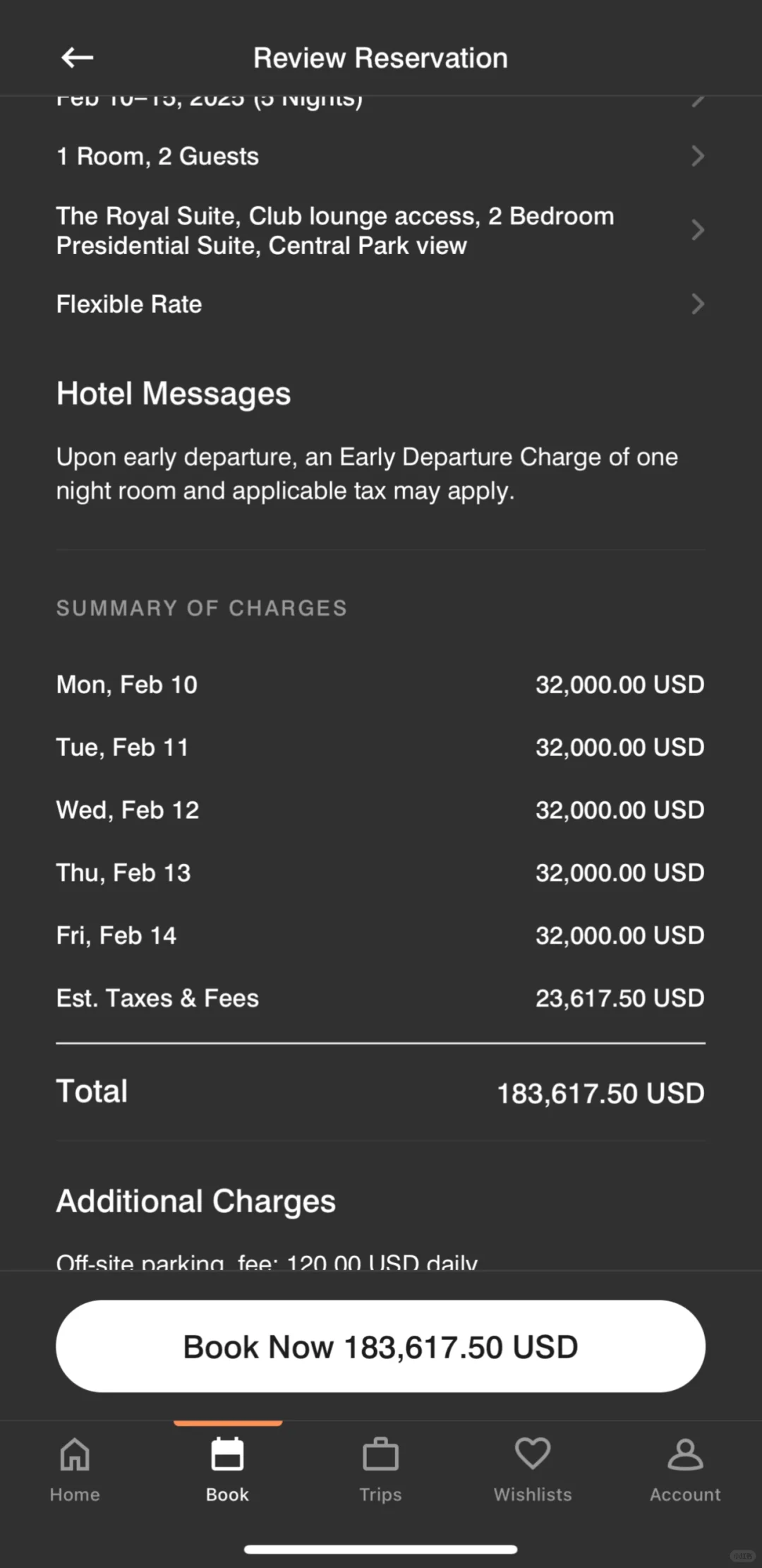 The Marriott Presidential Suite at Central Park, New York