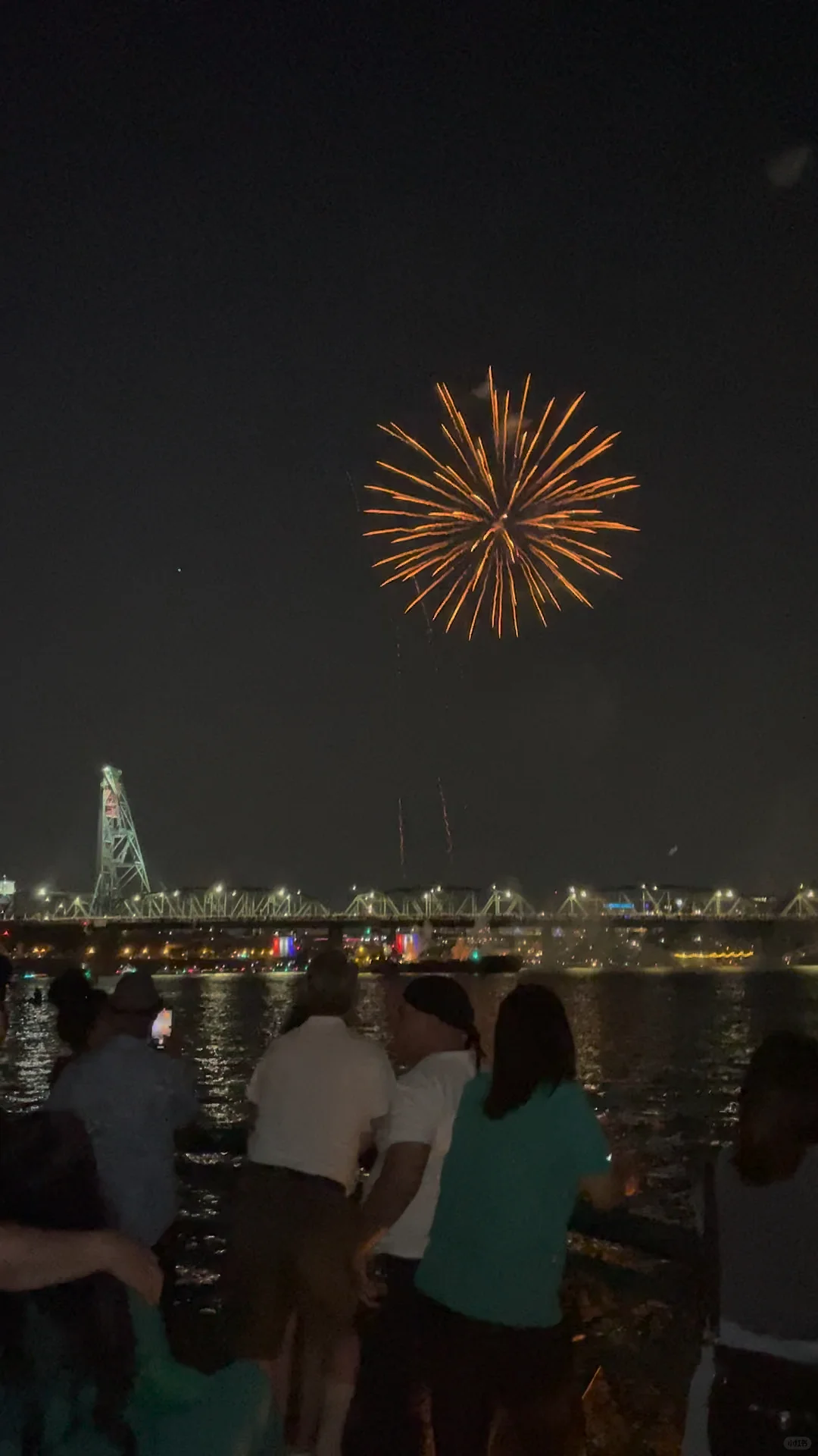 Watching the Fourth of July Fireworks Show in Portland, Oregon