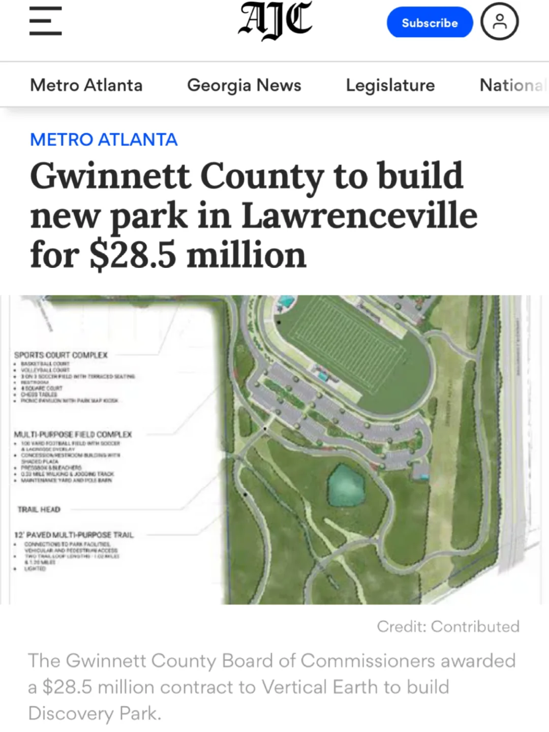 Gwinnett County's 53rd Park Set to Open in 2026
