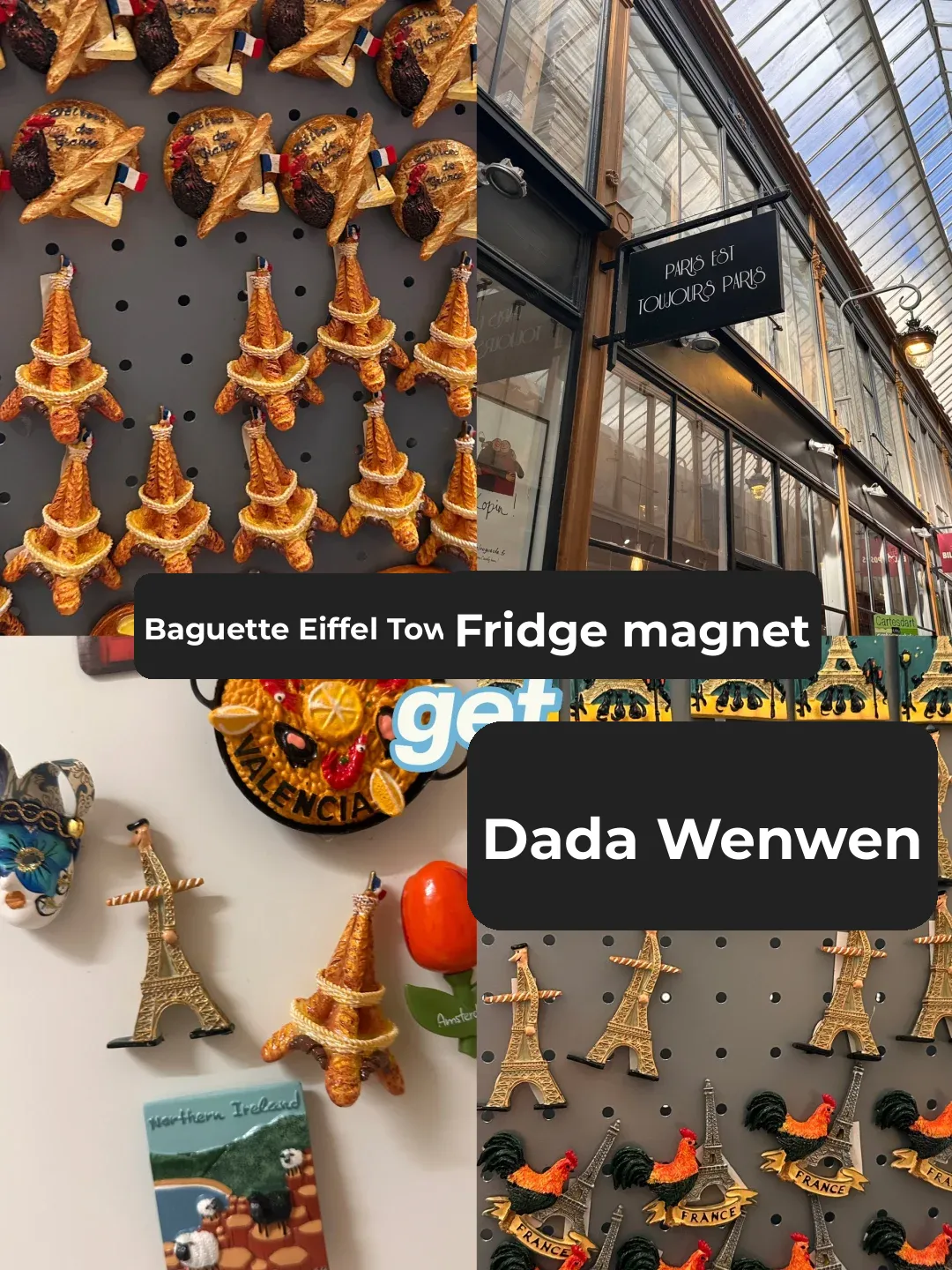 🇫🇷 Paris 9th Arrondissement: Eiffel Tower & Baguette Fridge Magnet 🥖