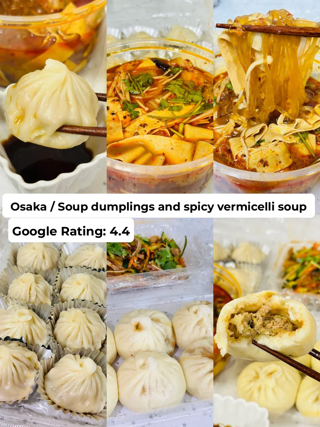 Osaka/Soup Dumplings & Steamed Buns with Spicy Vermicelli Soup – Google Rating 4.4