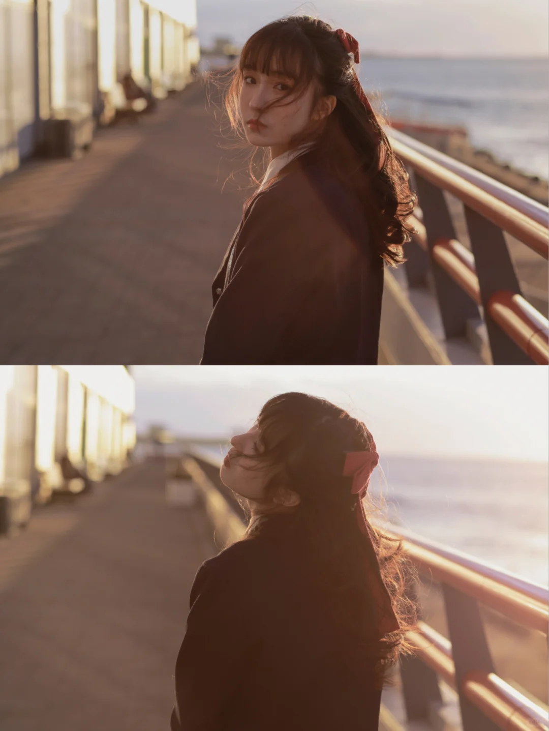 Osaka Beach Sunset ✨ Backlit Photos with the Sun Setting Are Absolutely Stunning!