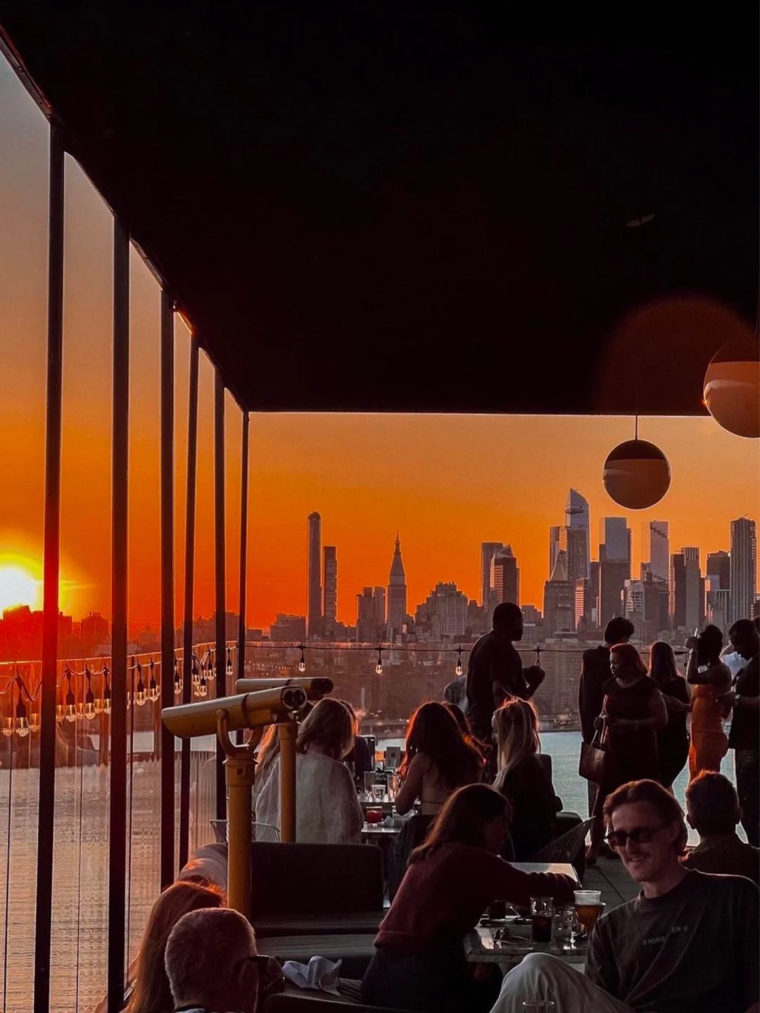 Sipping Sunset Over NYC from a Rooftop Bar in the USA 🇺🇸🌆