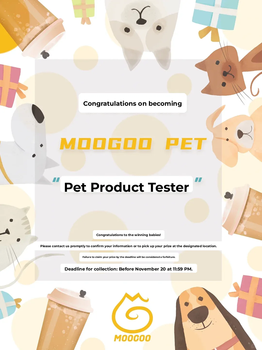 MOOGOO PET Halloween Giveaway Winners Announced! Congrats 🎉