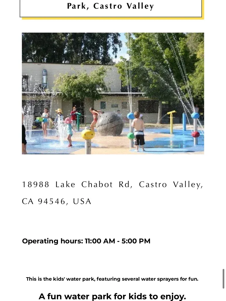 Parks in East Bay with Free Water Play for Summer Fun