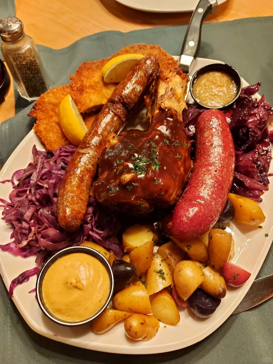 Soft and Tender Pork Knuckle + German Sausages + Craft Beer 🥳 Hits the Spot!