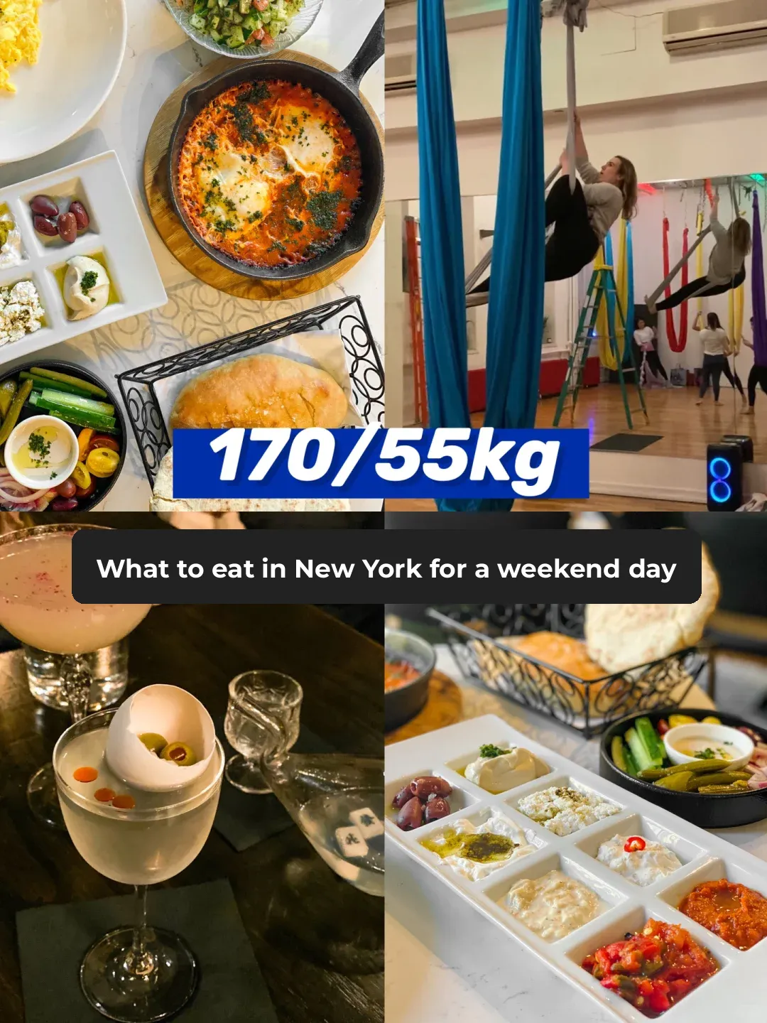 New York📍Israeli Brunch｜Salted Egg Yolk Cocktail｜Aerial Yoga