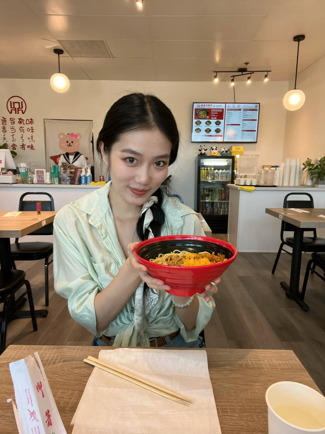 "Enjoyed Incredibly Delicious Hot Dry Noodles and Braised Chicken in Silicon Valley 😋"