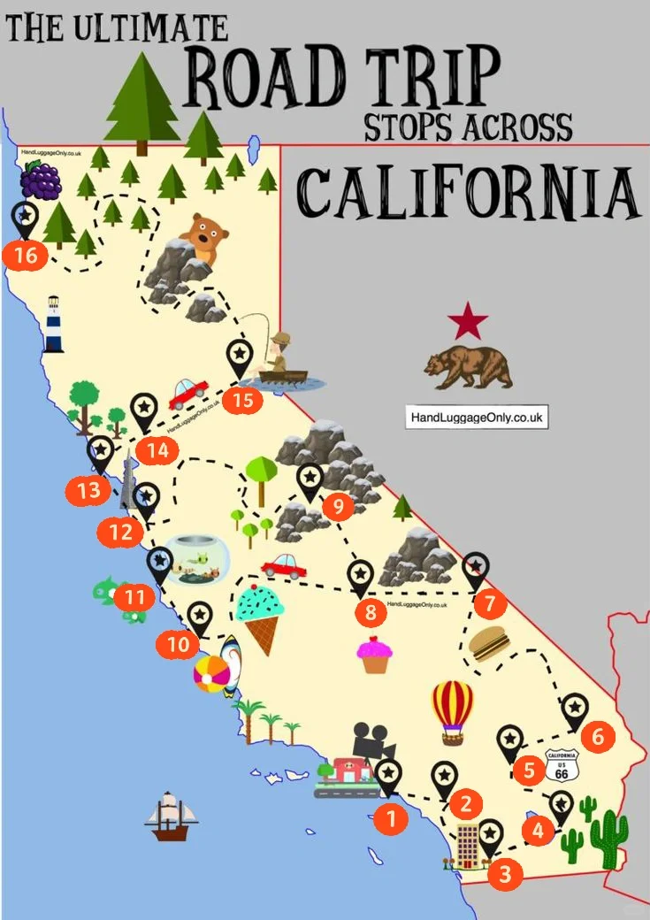 The Ultimate California Road Trip Map